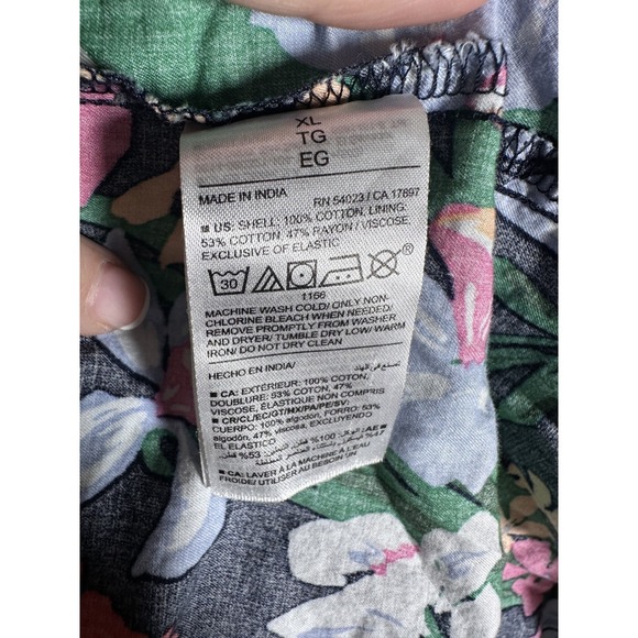 Old Navy Puff Sleeves Swing Dress XL Blue Multi Flower Cotton Festival Colorful - Picture 4 of 5